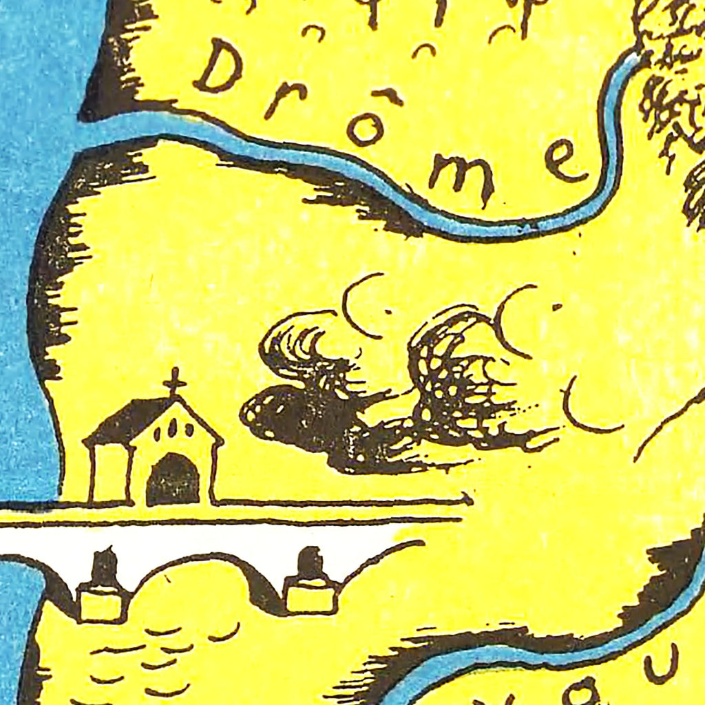 Vintage Map of St Maries de la Mer, 1938