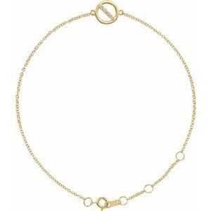 14K Yellow Gold .03 CTW Natural Diamond Circle 6 1/2-7 1/2" Bracelet