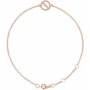 14K Rose Gold .03 CTW Natural Diamond Circle 6 1/2-7 1/2" Bracelet