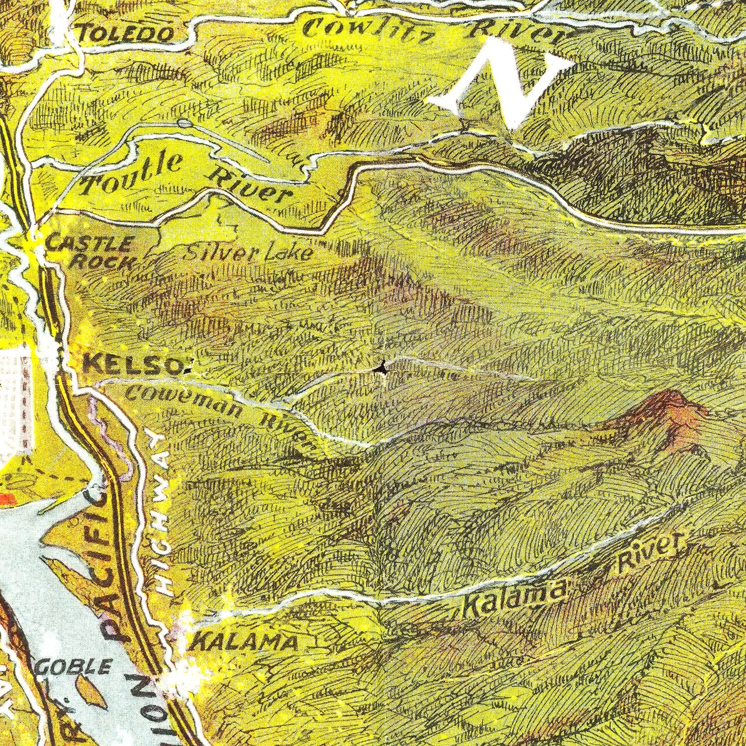 Vintage Map of Longview, Washington 1923