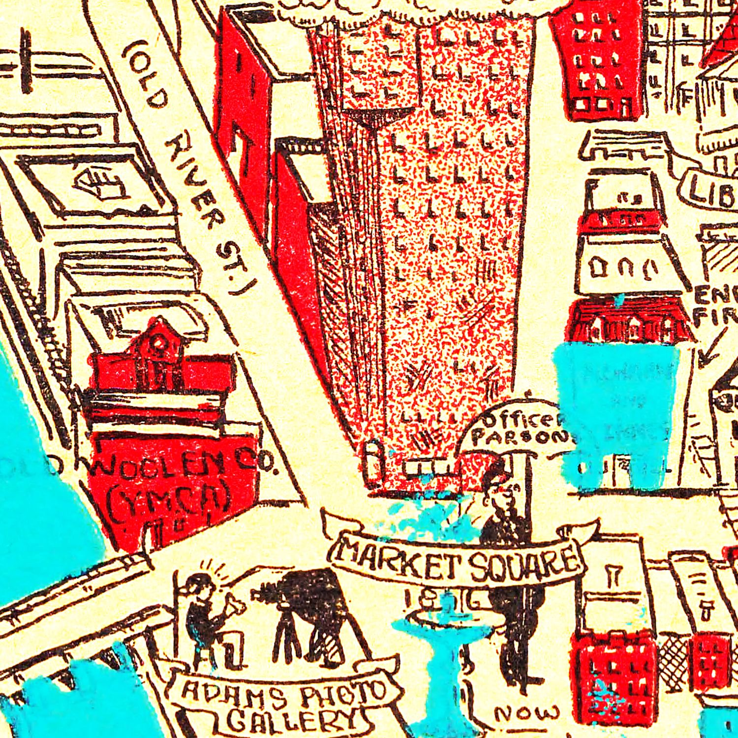 Vintage Map of Elgin, Illinois 1930