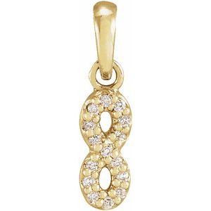 14K Yellow Gold .03 CTW Natural Diamond Petite Infinity Pendant