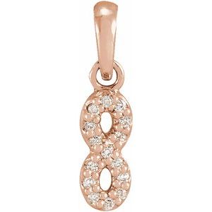 14K Rose Gold .03 CTW Natural Diamond Petite Infinity Pendant