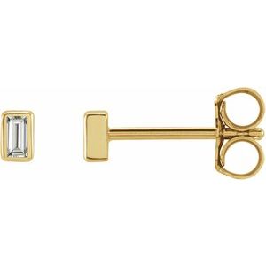 14K Yellow Gold .07 CTW Natural Diamond Bezel-Set Earrings