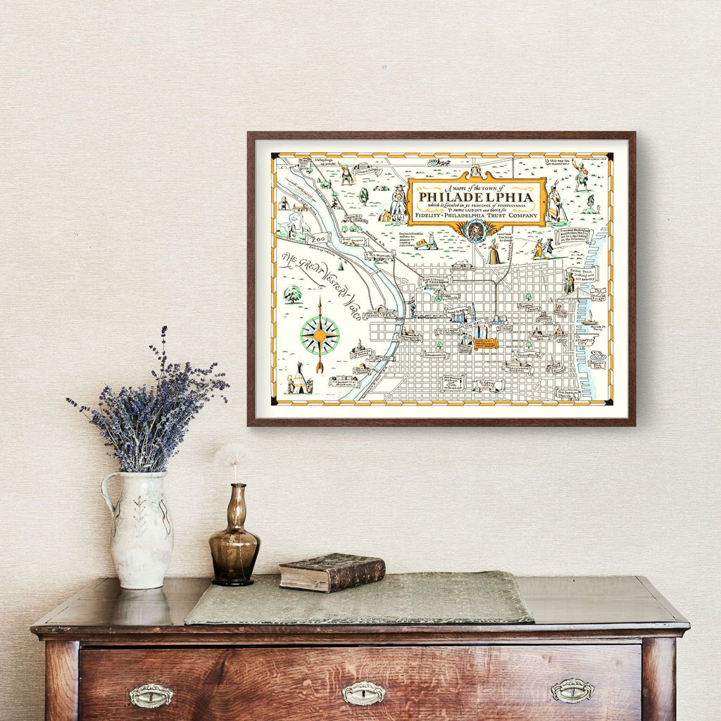 Vintage Map of Philadelphia, Pennsylvania 1940