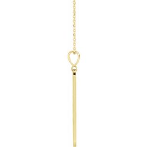 14K Yellow Gold .01 CTW Natural Diamond Moon Phase Bar 16-18" Necklace