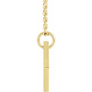 14K Yellow Gold .005 CT Natural Diamond Rhombus 16-18" Necklace
