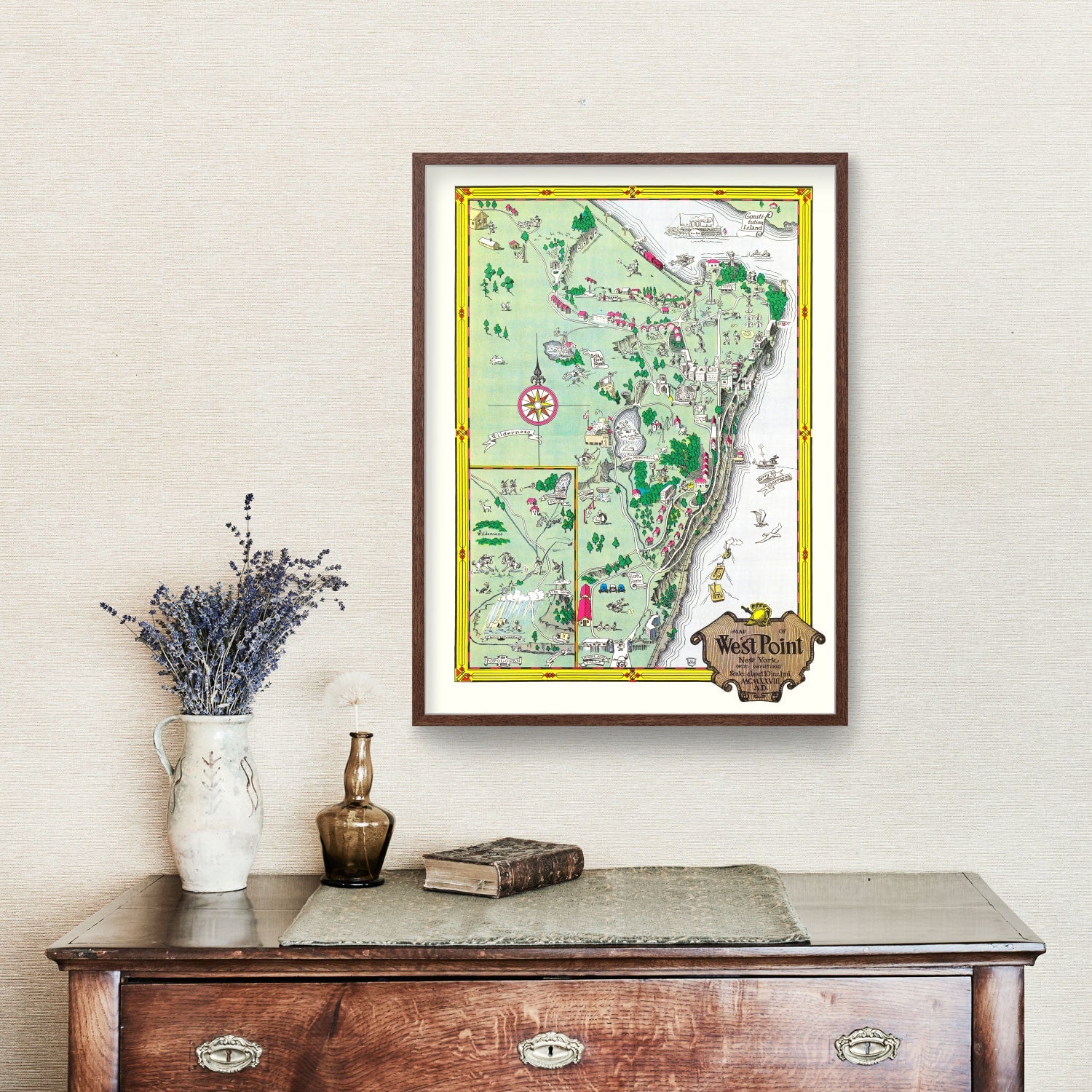 Vintage Map of West Point New York, 1928