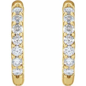 14K Yellow Gold 1 1/8 CTW Natural Diamond Inside-Outside Hinged 18.5 mm Hoop Earrings – image 3