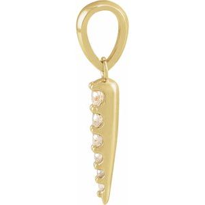 14K Yellow Gold 1/10 CTW Natural Diamond Spike Pendant