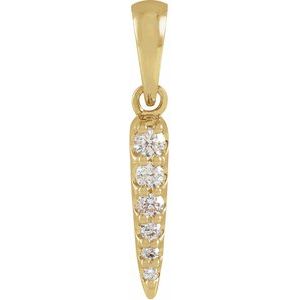 14K Yellow Gold 1/10 CTW Natural Diamond Spike Pendant