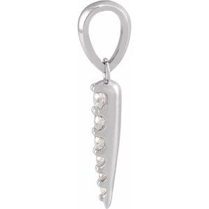 Platinum 1/10 CTW Natural Diamond Spike Pendant