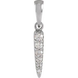 Sterling Silver 1/10 CTW Natural Diamond Spike Pendant