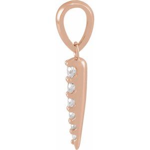 14K Rose Gold 1/10 CTW Natural Diamond Spike Pendant