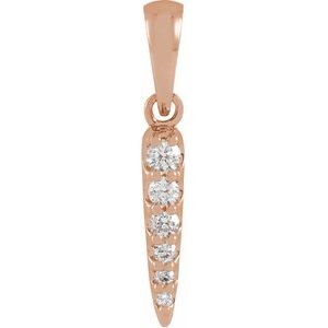 14K Rose Gold 1/10 CTW Natural Diamond Spike Pendant