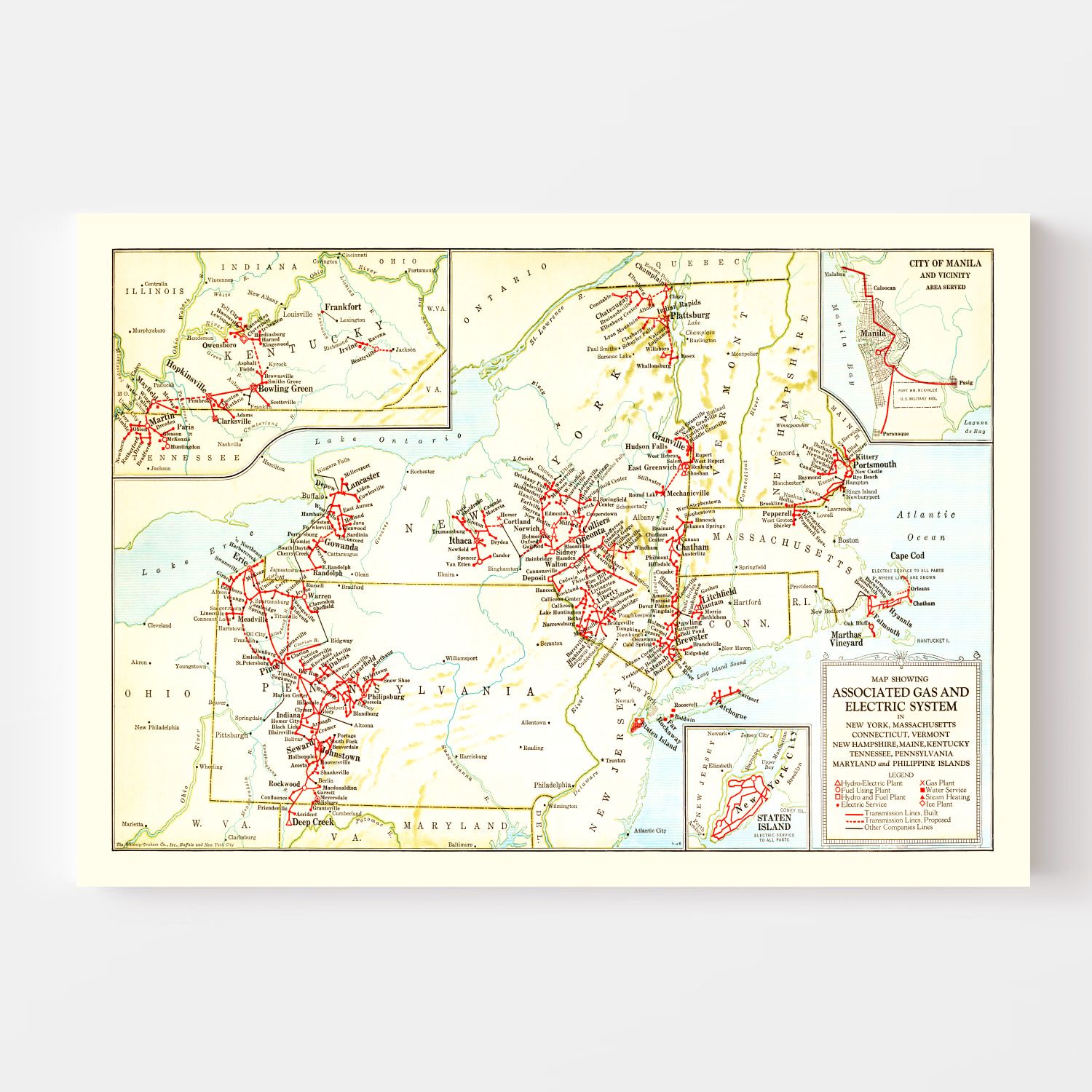 Vintage Map of New York 1926