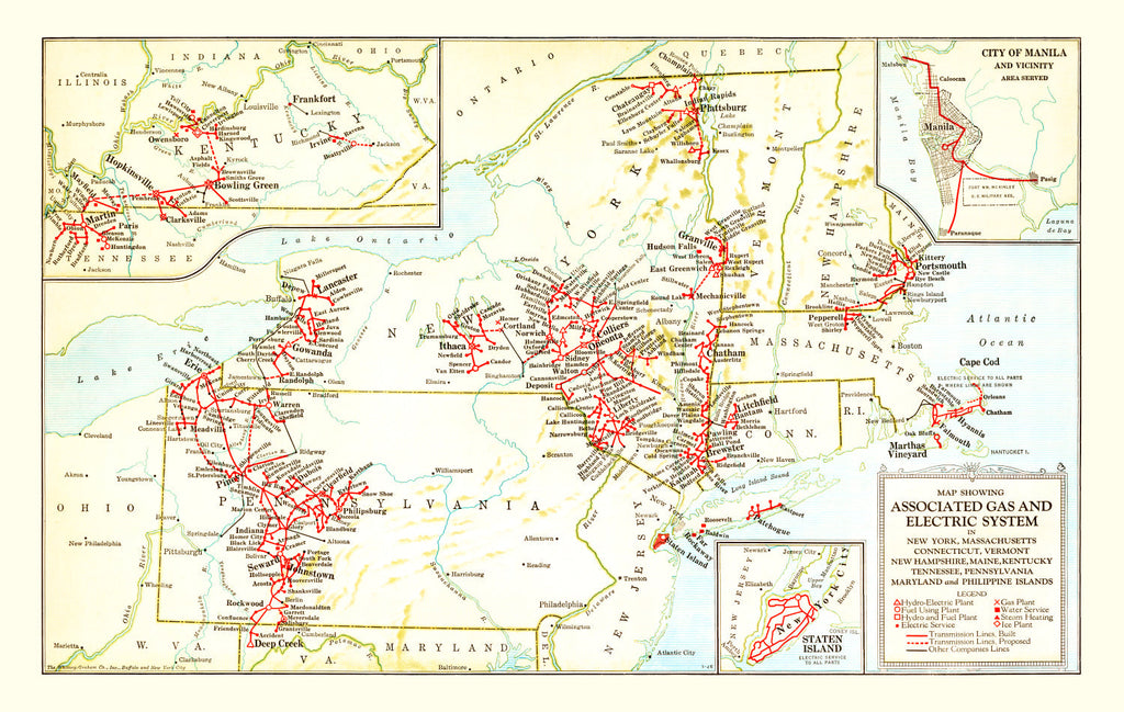 Vintage Map of New York 1926