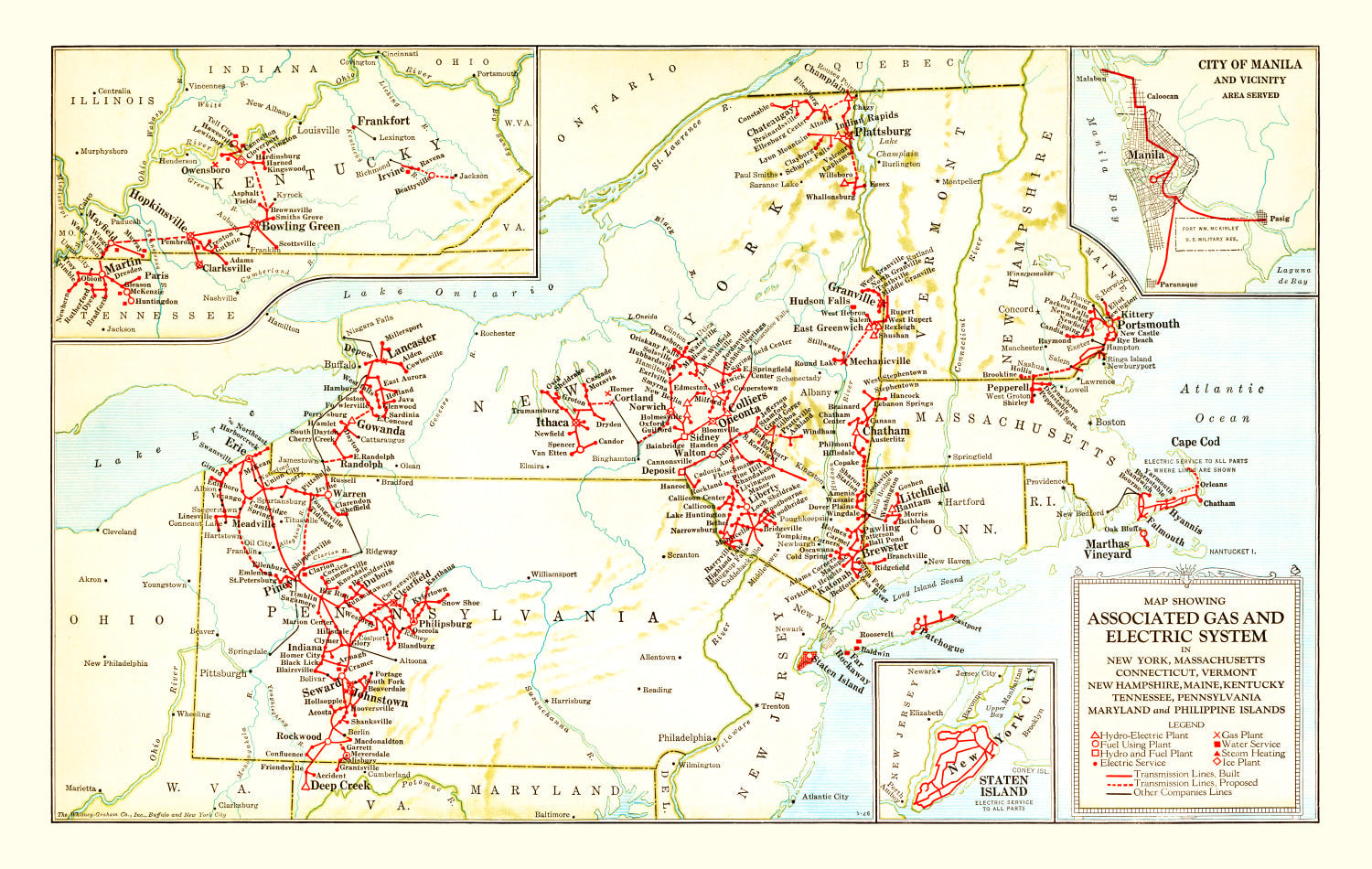 Vintage Map of New York 1926