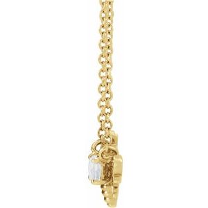 14K Yellow Natural White Sapphire Bee 16" Necklace
