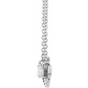 Sterling Silver Natural White Sapphire Bee 16" Necklace