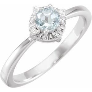 Halo-Style Birthstone Ring