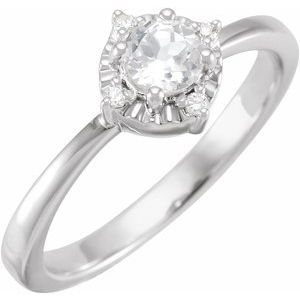 Halo-Style Birthstone Ring