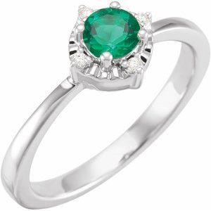 Halo-Style Birthstone Ring