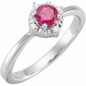 Halo-Style Birthstone Ring