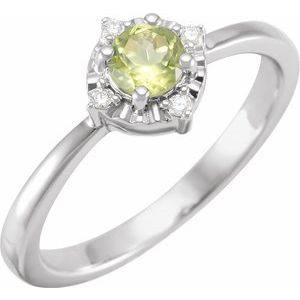 Halo-Style Birthstone Ring