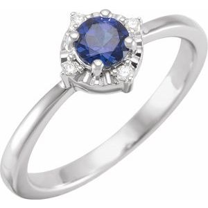 Halo-Style Birthstone Ring