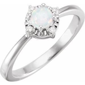 Halo-Style Birthstone Ring