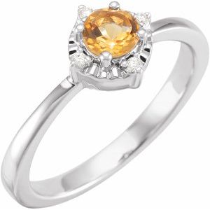 Halo-Style Birthstone Ring