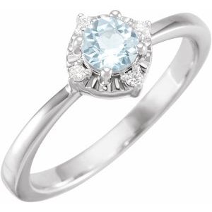 Halo-Style Birthstone Ring
