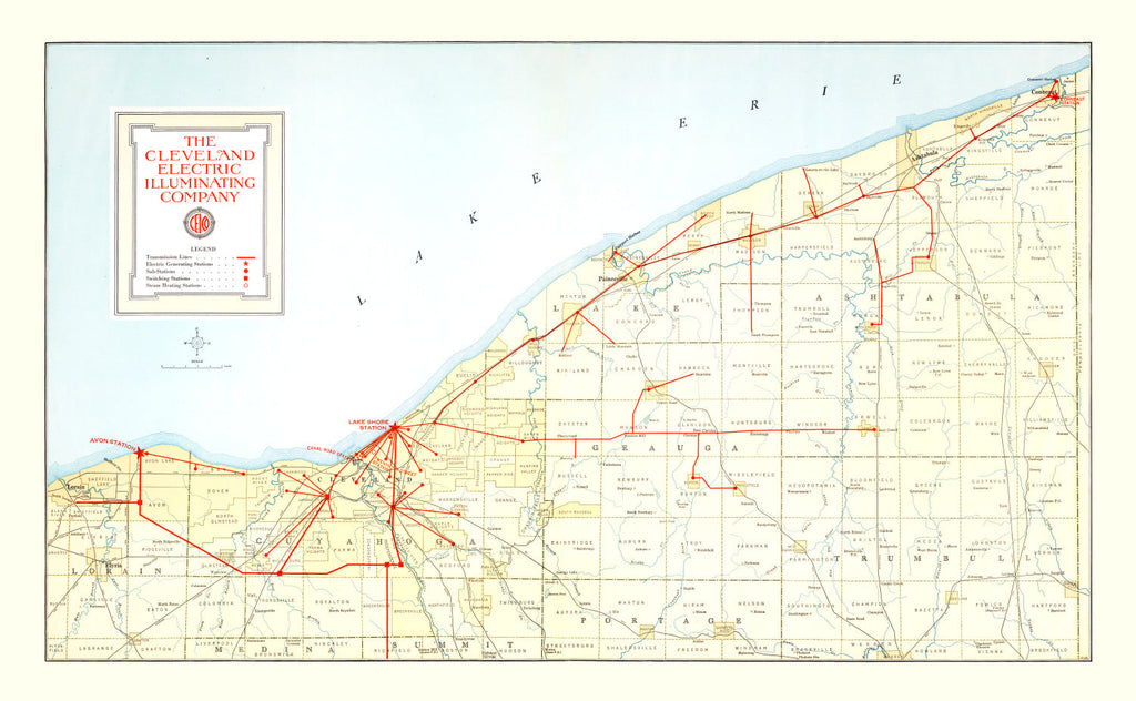 Vintage Map of Cleveland, Ohio 1926