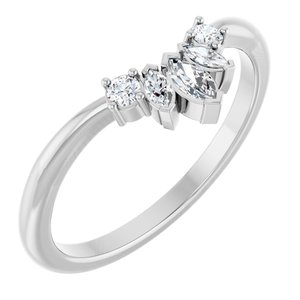 Platinum 1/6 CTW Natural Diamond Accented Contour Band