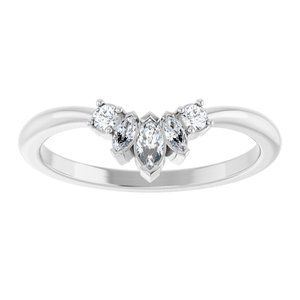 Platinum 1/6 CTW Natural Diamond Accented Contour Band