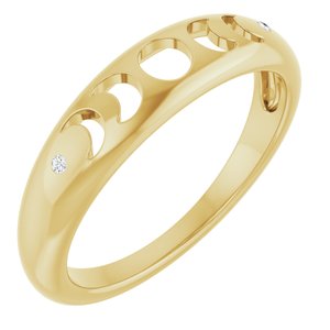 14K Yellow Gold .015 CTW Natural Diamond Moon Phase Ring