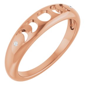 14K Rose Gold .015 CTW Natural Diamond Moon Phase Ring
