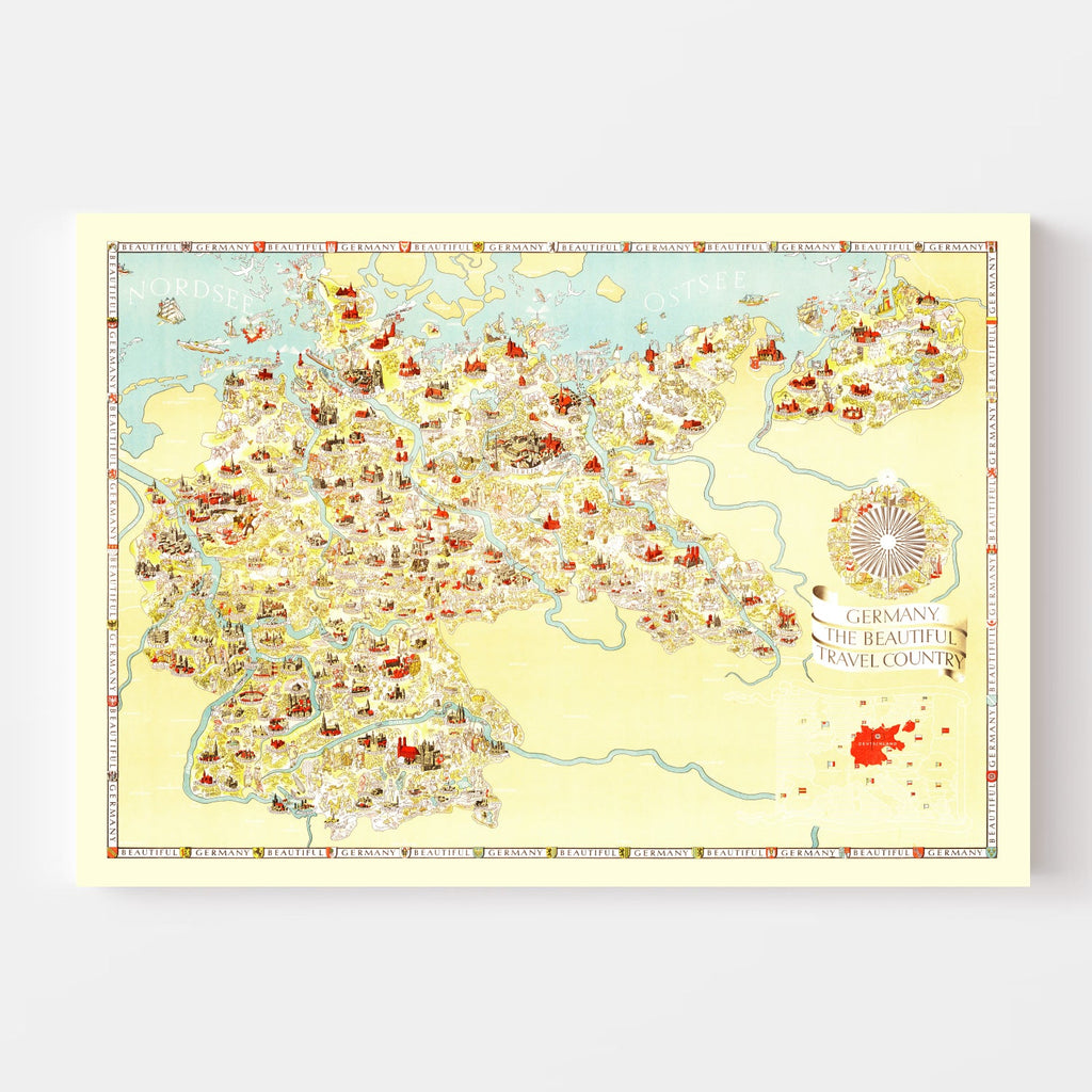 Vintage Map of Germany 1936