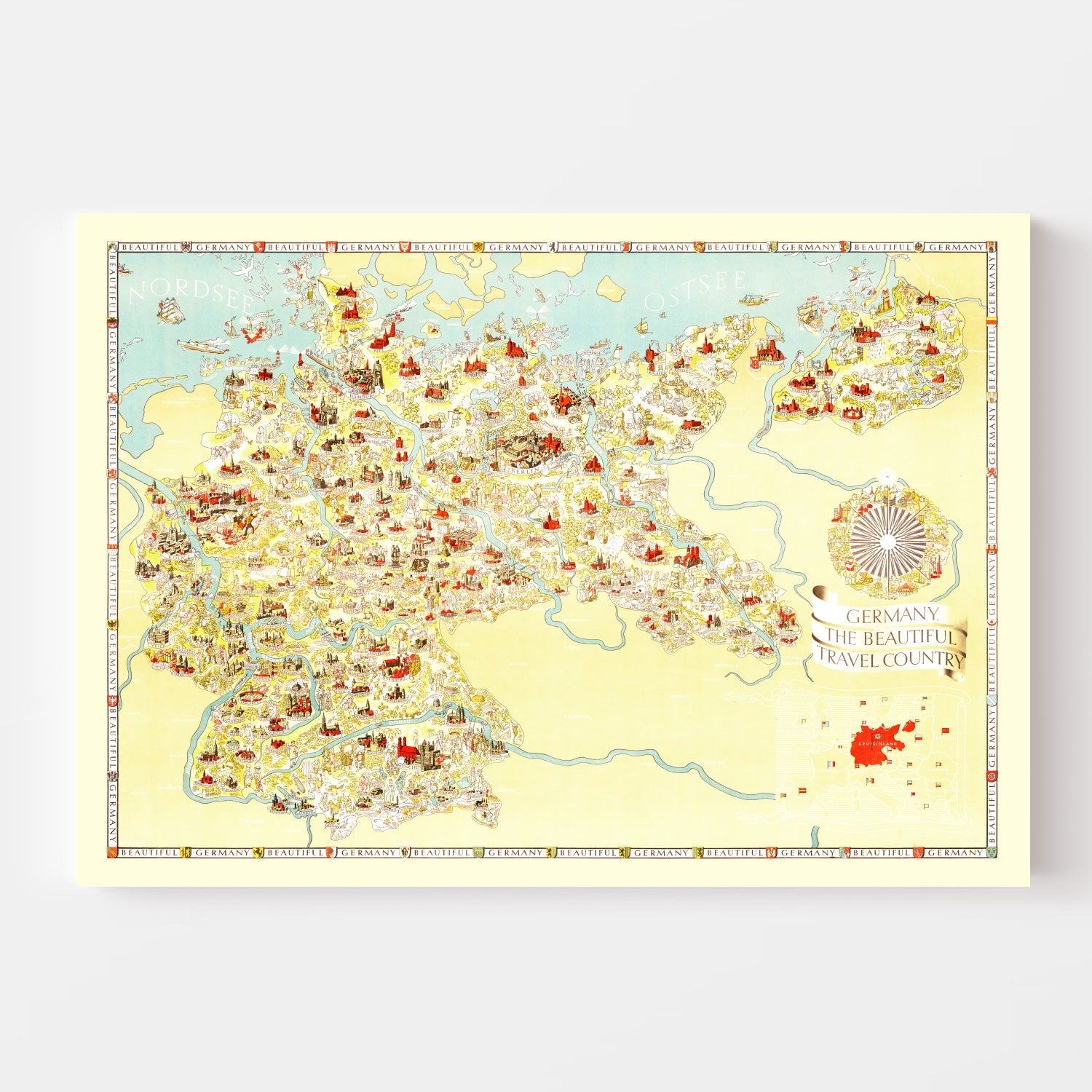 Vintage Map of Germany 1936