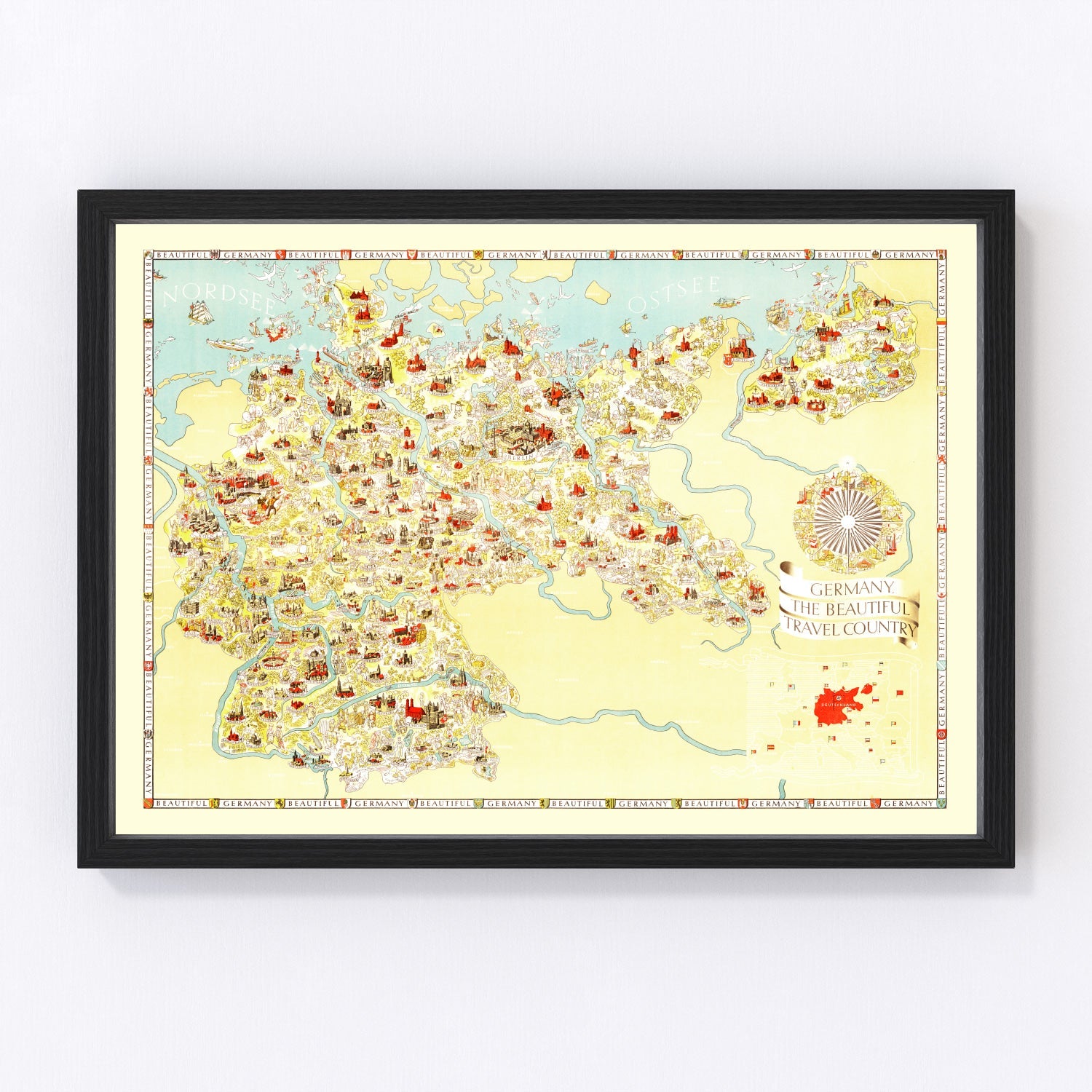 Vintage Map of Germany 1936