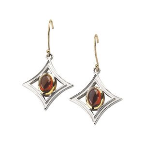 Sterling Silver & 14K Yellow Gold Natural Mozambique Garnet Earrings