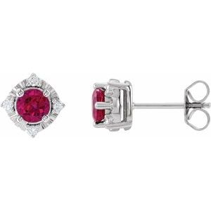 Halo-Style Birthstone Earrings