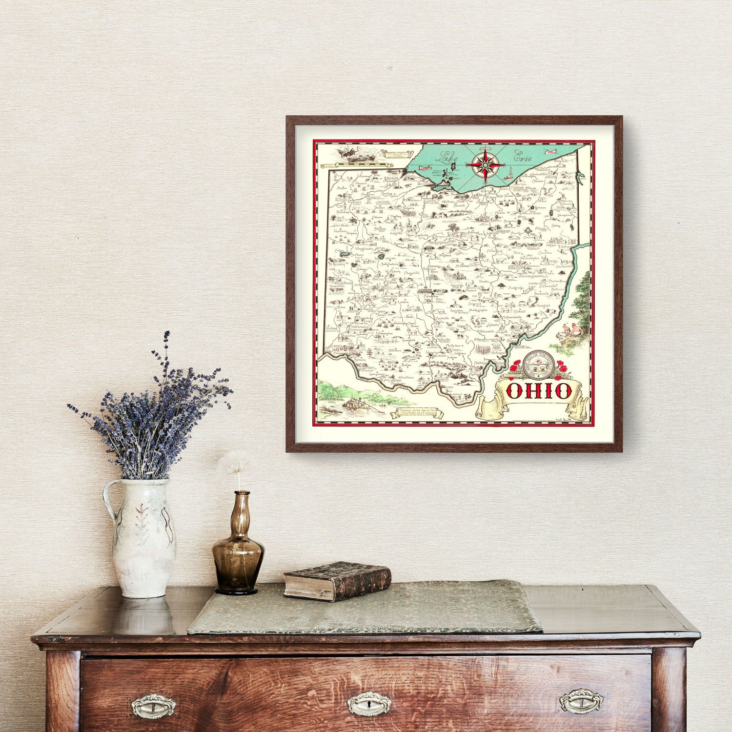 Vintage Map of Ohio 1940