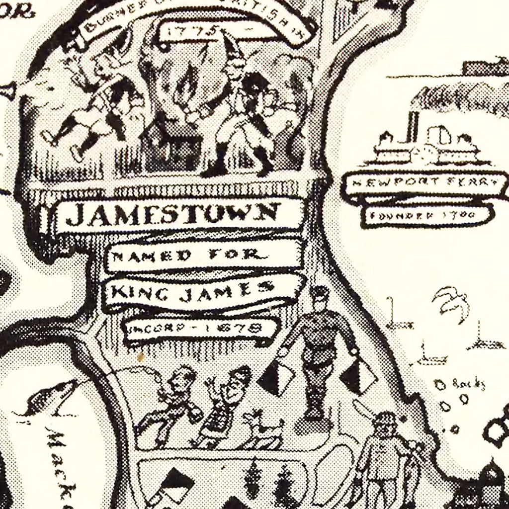 Vintage Map of Narragansett Bay, 1932