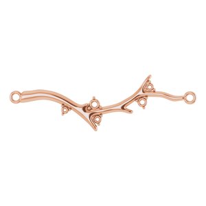 14K Rose Gold Branch Bar 6 1/2-7 1/2" Bracelet Mounting – image 2