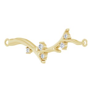 14K Yellow Gold Branch Bar 6 1/2-7 1/2" Bracelet Mounting – image 3