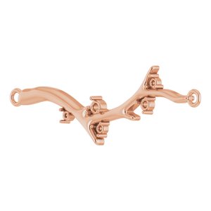 14K Rose Gold Branch Bar 6 1/2-7 1/2" Bracelet Mounting – image 4