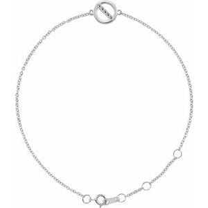 Platinum 1.2 mm Round Circle 6 1/2-7 1/2" Bracelet Mounting
