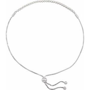Sterling Silver 1/2 CTW Lab-Grown Diamond Bolo 9 1/2" Bracelet